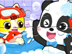 Game Jigsaw Puzzle: Baby Panda Shower Time